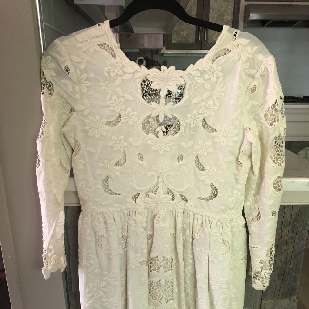 white embroidered dress
